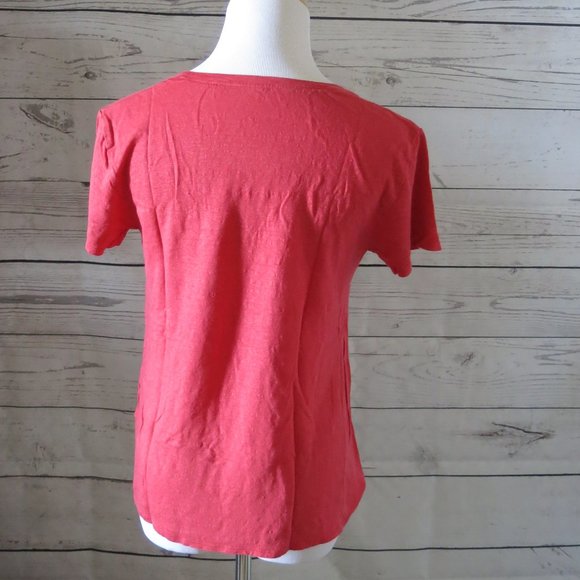 Eileen Fisher 100% Organic Linen Basic Tee Size PS - Picture 2 of 4